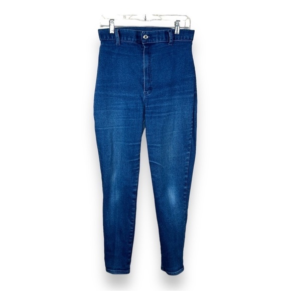 Size 30 Waist Blue High Waist Denim Jeans Stretch  Retro Style - Picture 1 of 9